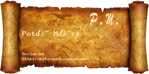 Pető Márk névjegykártya
